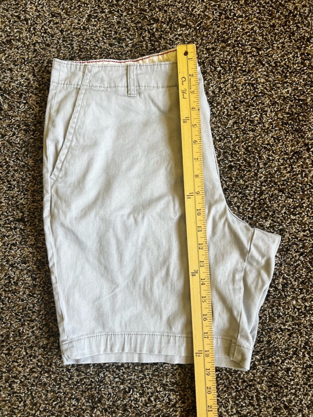 George Men's Light Grey Flat Front Cotton Shorts - Picture 4 of 4